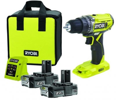 RYOBI Perceuse-visseuse compacte 2 vitesses 18V ONE+ (2x2.0Ah) - R18DD2-220S
