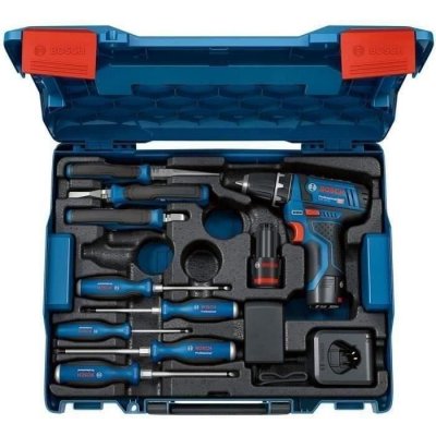 BOSCH Perceuse visseuse GSR 12V-15 + outillage &agrave; main  professional