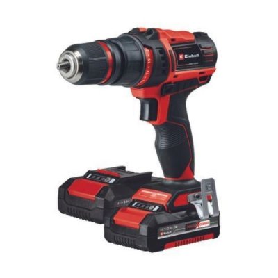 EINHELL Perceuse-visseuse sans fil TE-CD 18/45 + 2 batteries 2,0 Ah + 22 accessoires - couple max. 45 Nm