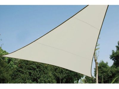 PEREL  - Voile Solaire - Triangle - 3.6 x 3.6 x 3.6 m - Couleur: Cr&egrave;me