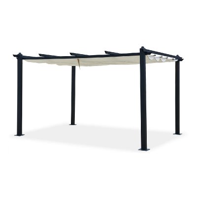 CONCEPT USINE Pergola auto-port&eacute;e 3,75x2,68 m, structure aluminium NILA 12m&sup2;