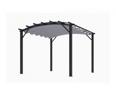 HABRITA Pergola autoportante aluminium + toile coulissante 3,4 x 3,3 M