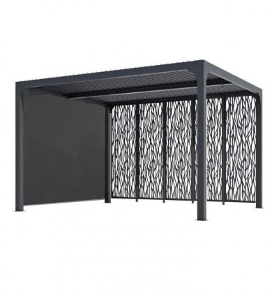 HABRITA Pergola bioclimatique 10.80m&sup2; gris anthracite  - per36m30rbi -