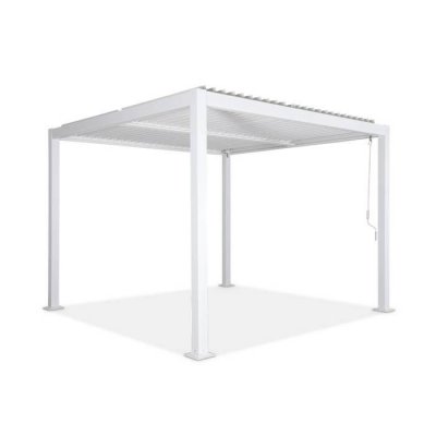 SWEEEK Pergola bioclimatique blanche. Aluminium et acier. 3x3m. Lames orientables 