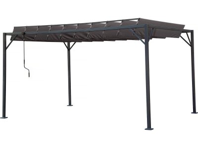 HABITAT ET JARDIN Pergola bioclimatique en tissu ""Lodge"" 3 x 4 m - Anthracite 