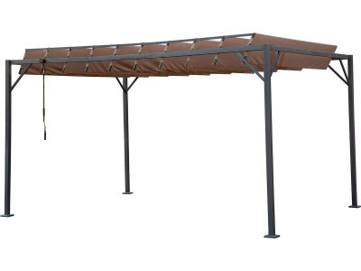 HABITAT ET JARDIN Pergola bioclimatique en tissu ""Lodge"" 3 x 4 m - Taupe 