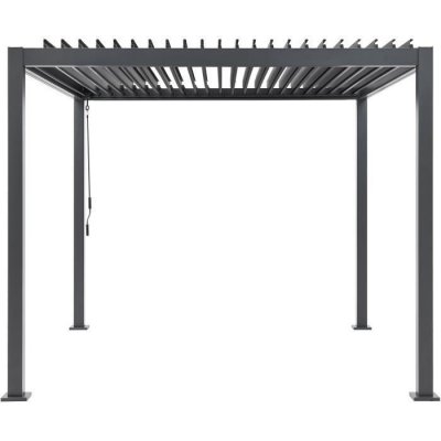 GAYA Pergola bioclimatique  - Structure en aluminium et en acier - 290x290xH240 cm - Gris 