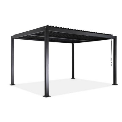 SWEEEK Pergola bioclimatique noir. aluminium et acier. 3x4m. lames orientables
