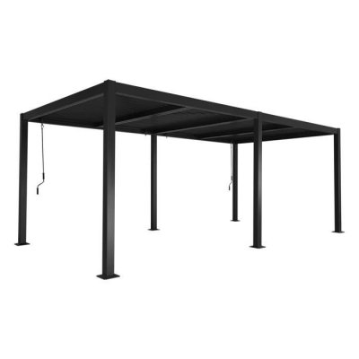 SWEEEK Pergola bioclimatique noir. Aluminium et acier. 3x6m. Lames orientables 