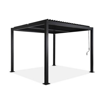 SWEEEK Pergola bioclimatique noire. aluminium et acier. 3x3m. lames orientables