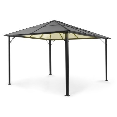BLUMFELDT Pergola -  Pantheon Solid Sky Ambient Solar - 3m x 4m - Toile polyester - Anthracite 