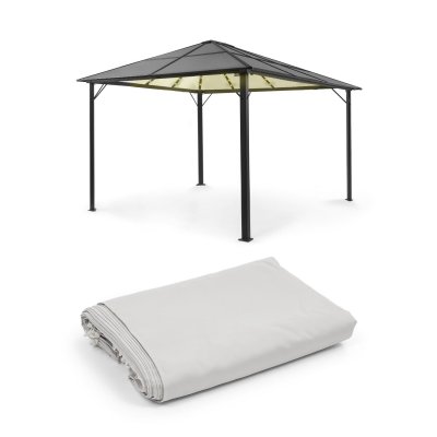  Pergola Blumfeldt Panth&eacute;on Solid Sky Ambient Solar 3x4 m &eacute;clairage solaire - Gris clair 