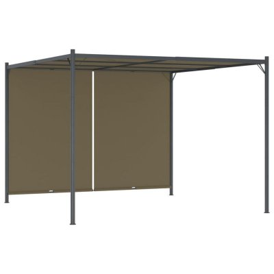 VIDAXL Pergola de jardin avec auvent r&eacute;tractable 3x3 m taupe 180 g/m&sup2;