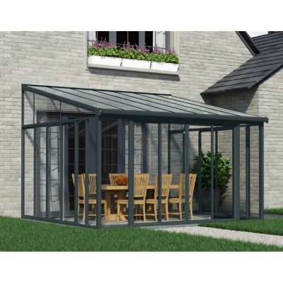 PALRAM Pergola ferm&eacute;e 15.6m&sup2; gris anthracite  - 703991