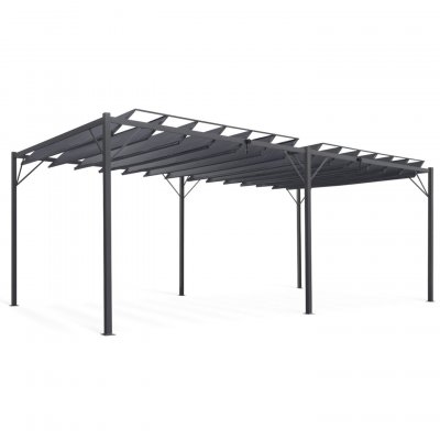 IDMARKET Pergola lames orientables 3x6 M gris anthracite 