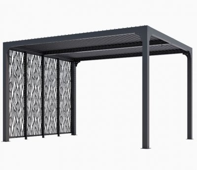 HABRITA Pergola pour terrasse ou balcon  Per 3630m bi aluminium gris anthracite,
