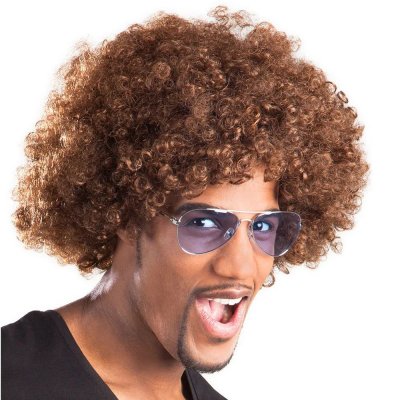 GENERIQUE PERRUQUE AFRO BRUNE  Marron, chocolat