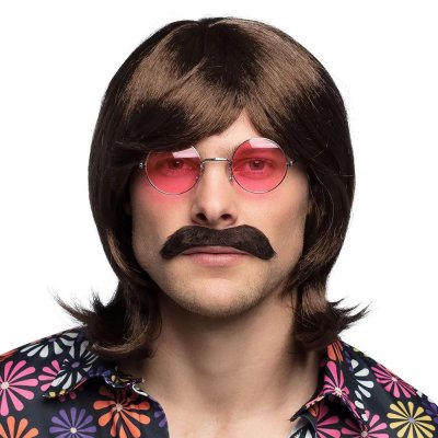 GENERIQUE Perruque et moustache marron homme