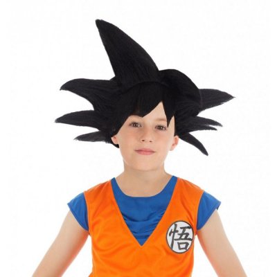 CHAKS Perruque noire Goku Saiyan Dragon ball Z enfant - Noir - Taille Unique