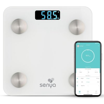 SENYA P&egrave;se Personne connect&eacute;/P&egrave;se Personne imp&eacute;dancem&egrave;tre blanc/Application Fitdays 