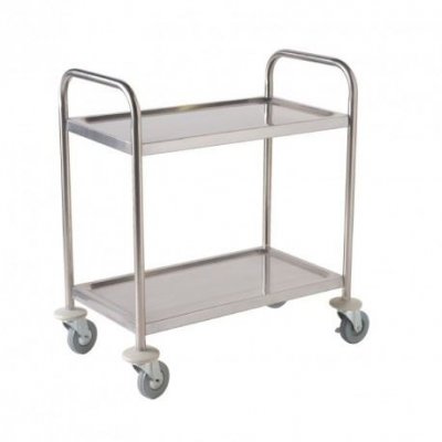 VOGUE Petit chariot de d&eacute;barrassage 2 niveaux -  - - inox 710x405x825mm