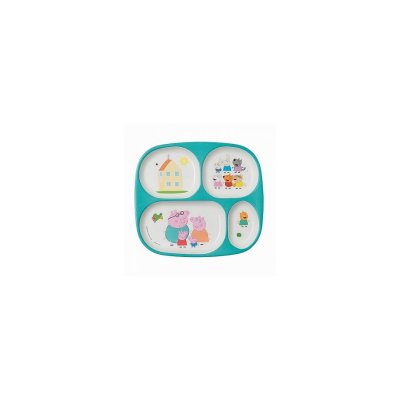 PETIT JOUR  - Plateau 4 compartiments Peppa Pig bleu