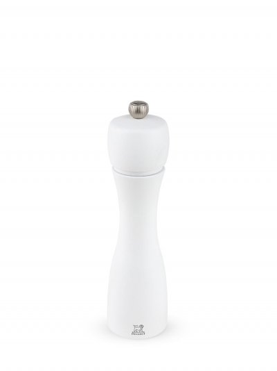 PEUGEOT  - Moulin &agrave; sel manuel en bois couleur blanc mat 20 cm