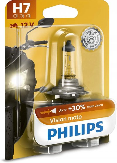 PHILIPS  Ampoule halog&egrave;ne Moto Vision H7 - 12V - 55W