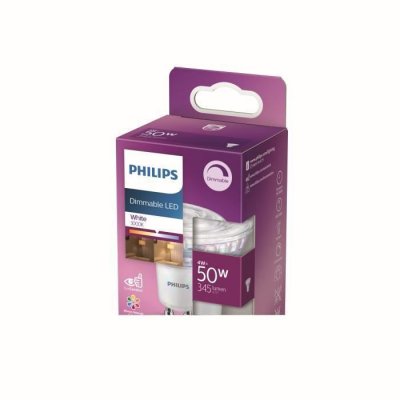 PHILIPS  - ampoule led Equivalent 50W GU10, Dimmable, Verre, Lot de 2