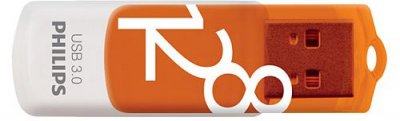 PHILIPS  Cl&eacute; USB 3.0 Vivid 128 Go Blanc et orange