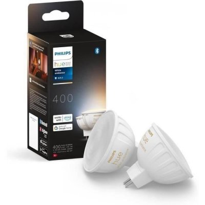 PHILIPS HUE  White Ambiance LED 5,1W GU5,3 lot de 2
