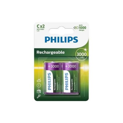 PHILIPS  R14B2A300 - Batterie 2 x C - NiMH - (rechargeables) - 3000 mAh