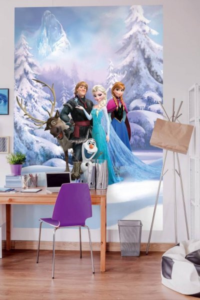KOMAR Photo Murale, 184cm x 254cm, Disney Frozen Land d'Hiver 4-498