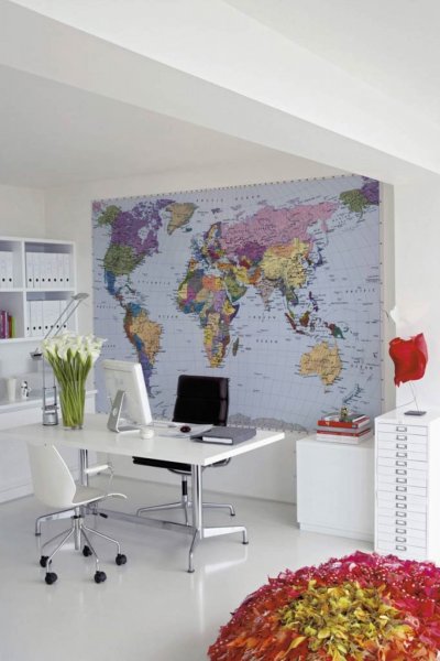 KOMAR Photo murale de  World Map - Taille: 270 x 188 cm - color&eacute;