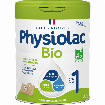 PHYSIOLAC  Lait B&eacute;b&eacute; En Poudre Bio 1 Bo&icirc;te 800 Gr