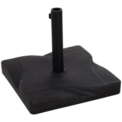 OUTSUNNY Pied de parasol carr&eacute; poids net 20 Kg ciment HDPE noir