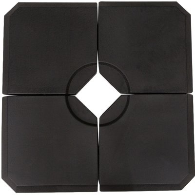 OUTSUNNY Pied de parasol lot de 4 dalles pour parasol &agrave; lester noir