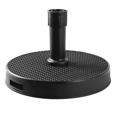 EDA Pied de parasol rond - &oslash;48.5 x 31 cm - B&eacute;ton - Tress&eacute; - Gris fonc&eacute;.