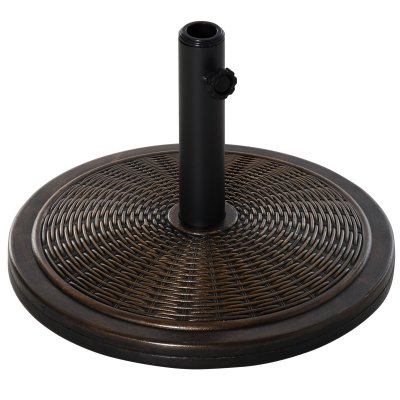 OUTSUNNY Pied de parasol rond poids net 14 Kg noir bronze