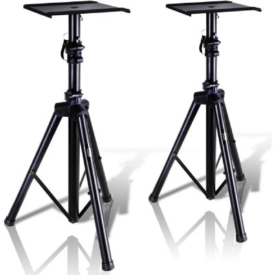 PYLE Pieds d'Enceinte - Hauteur R&eacute;glable de 86 &agrave; 135 cm - Noir - Lot de 2