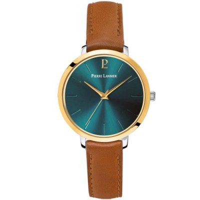 PIERRE LANNIER  Montre Femme Chouquette cadran Vert Cuir Brun