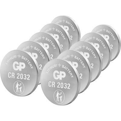GP BATTERIES Pile Bouton cr 2032 Lithium  3 v 10 pc(s) (0602032C10)