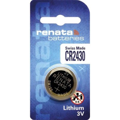 RENATA Pile bouton , 3 volts, 280 mAh, 24,5 x 3 mm - CR 2430 REN