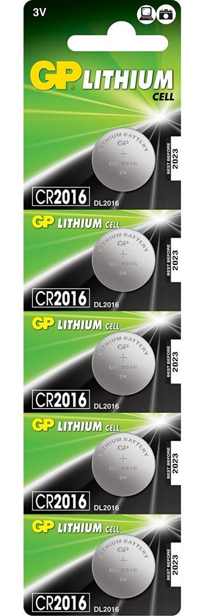 GP BATTERIES Pile Lithium 3V CR2016, blister de 5 (0602016C5) - GP