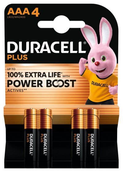 DURACELL Piles  PLUS POWERBOOST AAA X4 