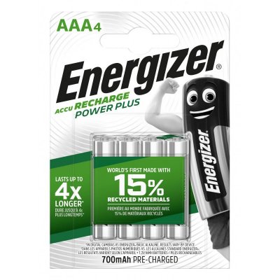 ENERGIZER Piles Rechargeables  Power Plus AAA/LR3 700 mAh, pack de 4