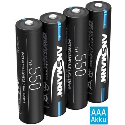 ANSMANN Piles rechargeables Micro aaa 550 mAh NiMH 1,2 v (lot de 4) - 