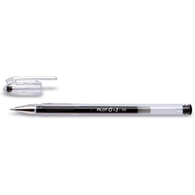 PILOT  Lot de 12 Stylos gel G1 (BL-G1-5T-B) 0,5 trac&eacute; 0,3mm Noir