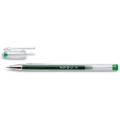 PILOT  Lot de 3 Stylos gel G-1 point fine 0,5mm trac&eacute; 0,3mm vert