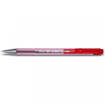 PILOT  Lot de 6 Stylos &agrave; bille r&eacute;tractable BPS-Matic Pointe Fine Rouge